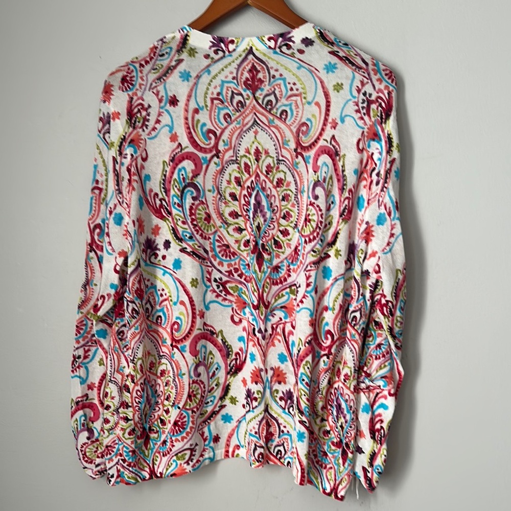 Chico's Colorful Paisley Cardigan size XXL - Picture 5 of 7